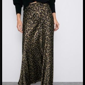 ZARA Animal Print Midi Skirt